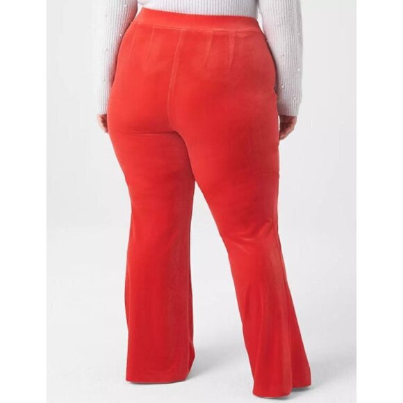 Lane Bryant Red Velvet Pull On Stretch Pants Size 20 Flare High Rise Holiday NWT - Picture 10 of 12
